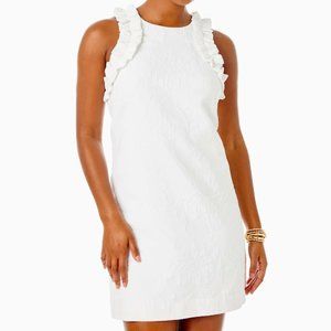 NWT Kailee Stretch Ruffle Shift - Resort White  Pucker Jacquard Lilly Pulitzer
